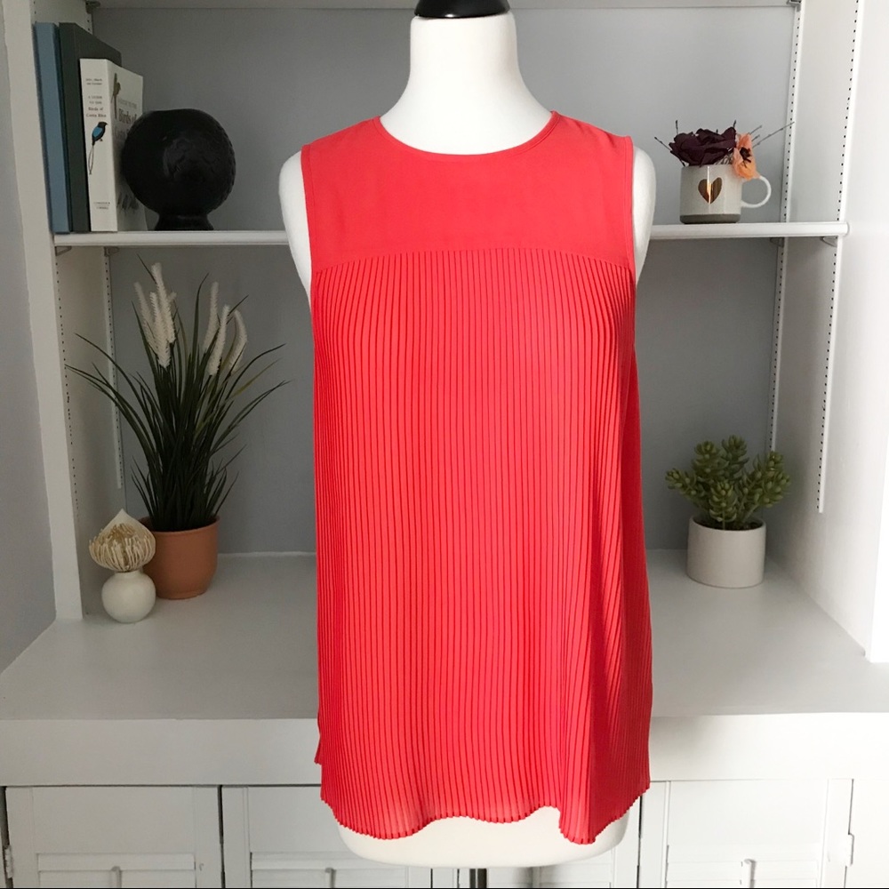 Michael Kors | Red Pintuck Pleat Tank Blouse | M
